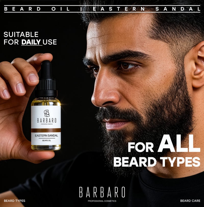 BARBARO Beard Oil for Men Fast Growth Natural Eastern sandal Barbaro 30 ml. - Image 5